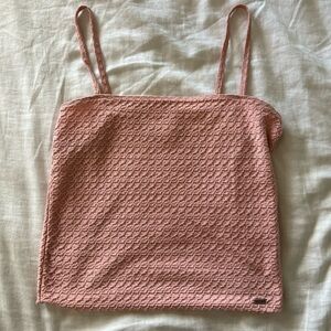 Hollister Pink Textured Camisole tank top spaghetti strap (Size: S)
